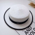 M British Flat Straw Hat Women's Summer White Sun Protection Hat Edge Covered Sun Hat Small Fresh Holiday Hat