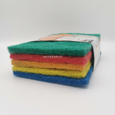 Color 5 Pieces Scouring Pad Set Card Dish Brush Pot Majic Brush Kitchen and Bathroom Cleaning Cloth Cleaning Brush