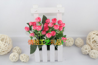 Wood Small Hanging Basket Artificial Flower Living Room Desktop Decorations New Fake Flower Valentine's Day Gift Customization Wholesale
