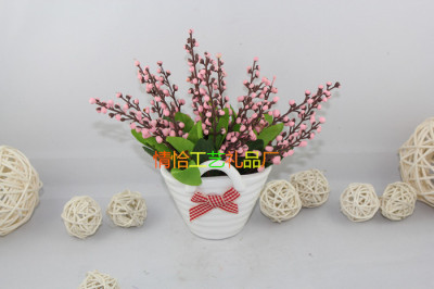 Ceramic Small Hanging Basket C- 1335 Artificial Flower Living Room Desktop Decorations New Fake Flower Valentine's Day Gift Wholesale