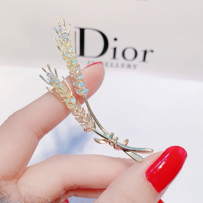 Wheat Zircon Brooch Men's and Women's Suit Coat Accessories Korean Fashion All-Match Simple Clothing Corsage