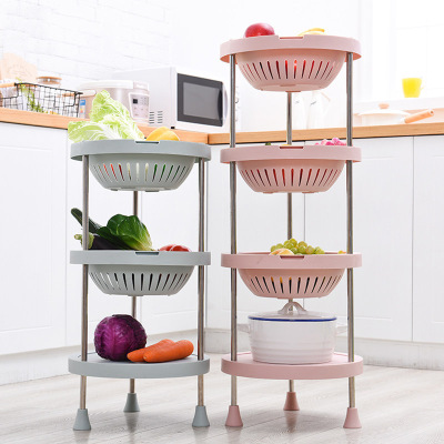 Kitchen Storage Rack Vegetable Floor Multi-Layer Vegetable Basket Vegetable Rack Supplies Household Complete Collection Toy Snack Storage Rack