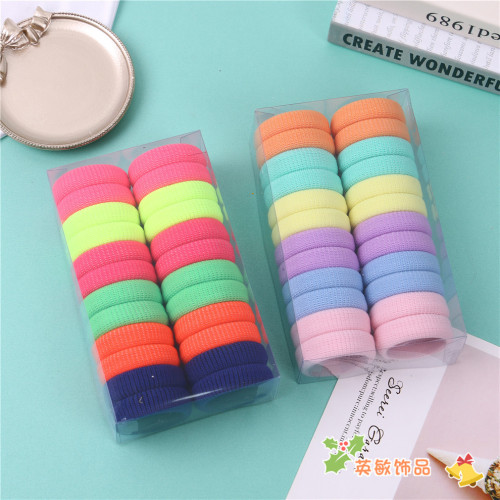 Candy Color Solid Color Small Towel Ring Simple Elastic Thick Hair Rope Seamless Practical Hair Tie Hair Ring Hair Accessories