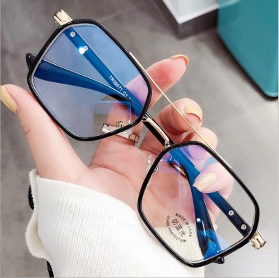 Transparent Glasses Anti-Radiation Anti-Blue Light Plain Eye Protection Glasses Fashion Metal Glasses UV400 Protection