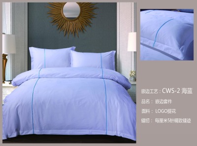 Hotel Bed & Breakfast Four-Piece Set 60 Pure Cotton Satin Bed Sheet Quilt Cover Bedding Hotel Cloth Product