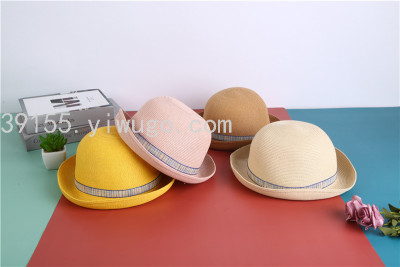 Women's Foldable Summer Sun Hat Wide Brim Curved Brim Straw Hat Sun-Proof Beach Hat
