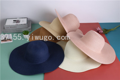 Hat Sun Hat Female Foldable Summer Sun Hat Fashion Light Board Straw Hat Sun-Proof Beach Hat