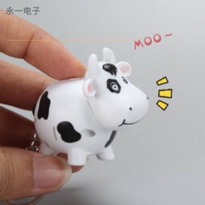 Yongyi Creative Gift 12 Zodiac 5# Cow Keychain Mini LED Sound Emitting Automobile Hanging Ornament