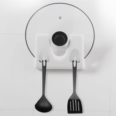 Best-Seller on Douyin Artifact Kitchen Multi-Functional Punch-Free Wall Hanging Plastic White Household Pot Cover Rack Wall Hanging Truner Frame