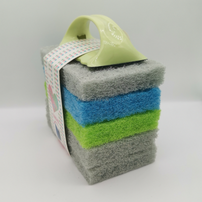 Handle Replaceable Scouring Pad 5-Piece Set Card Brush Pot Cleaning Sink Brush Multi-Functional Kitchen Cleaning