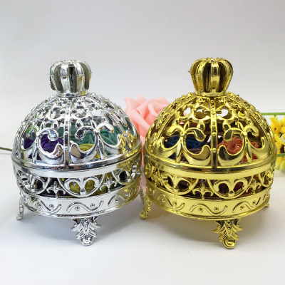  Creative Wedding Candies Box Electroplated Gold and Silver Hollow Circle Crown Wedding sweet box