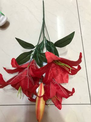 five  head tiger lily artificial flower artificial flower bonquet home decoration 
