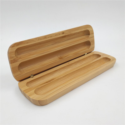 Factory Direct Sales Environmental Protection Bamboo Double Pencil Case Bamboo Pencil Case Customized in Stock Wholesale Large Quantity Free Shipping