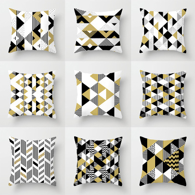 Modern Minimalist Geometric Abstract Peach Skin Fabric Pillow Cover Home Sofa Car Cushion Cushion Cover Wholesale