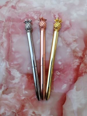 Factory Direct Sale Special Offer Wholesale Pineapple Crystal Diamond Capacitive Stylus Mobile Advertising Shunda Metal Ball Point Pen