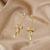 Sterling Silver Needle New Temperament Long Bow Tie Tassel Stud Earrings Fashion Eardrops Earrings