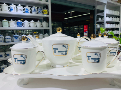 Ceramic Bone Porcelain Coffee Cup Water Utensils Set