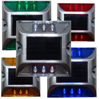 Solar Road Stud Led Cast Aluminum Road Nail Lamp Solar Underground Light Reflective Road Stud Tunnel Guiding Lamp