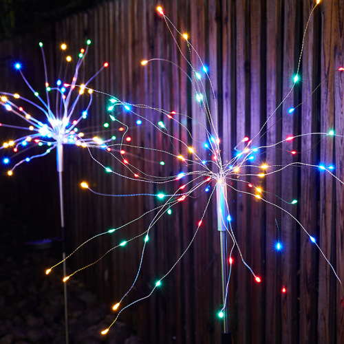 foreign trade exclusive solar floor outlet copper wire lamp fireworks lamp dandelion lighting chain lawn waterproof starry light strip