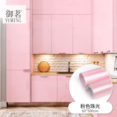 Factory Wholesale Solid Color Wardrobe Stickers Nordic Style Furniture Cabinet Color Changing Film Moisture-Proof Self-Adhesive Sliding Door Renovation
