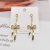 Sterling Silver Needle New Temperament Long Bow Tie Tassel Stud Earrings Fashion Eardrops Earrings