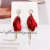 Korean-Style Red New Style Petal Earrings Sterling Silver Needle Long Fringed Zircon Earrings Internet Influencer Personalized Earrings