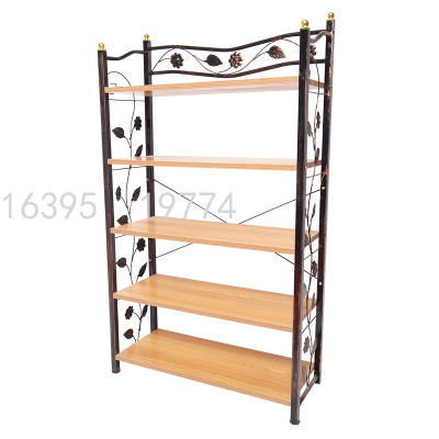 European-Style Retro Solid Wood Plate Iron Multi-Layer Shoe Rack Slippers Simple Living Room Assembly Economical Shelf Home