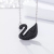 Xiaohongshu Same Style Internet Celebrity Titanium Steel Black Swan Necklace Rose Gold Swan Full Diamond Back Cover Necklace Color-Retaining Clavicle Chain