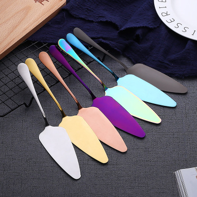 Stainless Steel Triangle Golden Toothed Cake Shovel Cooking Pizza Shovel Advanced Cheese Shovel Cake Steel Knife