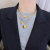 Titanium Steel Light Luxury Minority Design Goodluck Oval Smiley Necklace High-Grade Fashion Double-Layer Hip Hop Sweater Chain