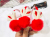 Xingxing Ornament Two Yuan Shop Wholesale Chinese New Year Celebration Joyous Hairware Headband Fur Ball Plush Red Hair Band