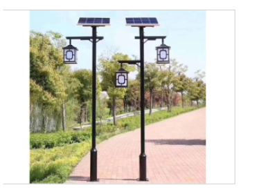 Yard Lamp Pole and Full Set of Solar Lights New Source Lighting