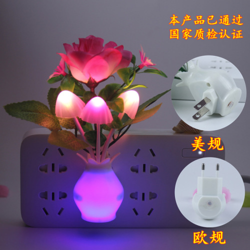 foreign trade exclusive creative lamp light control induction lamp colorful color-changing luminous vase-shape small night light european and american regulations