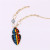 European and American Fashion Resin Necklace Geometric Pendant Alloy String Clavicle Chain Female All-Match Jewelry