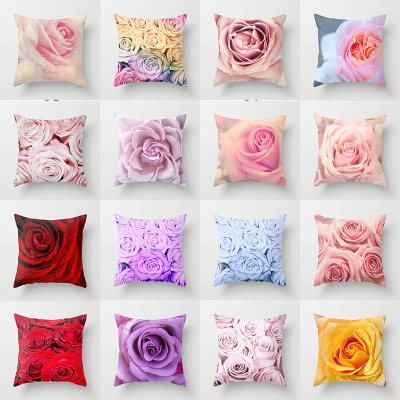 New American Rose Pillow Cover Home Sofa Cushion Cushion Cover Custom Wholesale