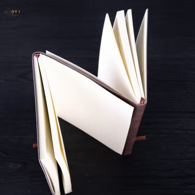 New Products in Stock Exquisite Soft Leather Double-Connected Office Stationery Business Notebook Custom Logo