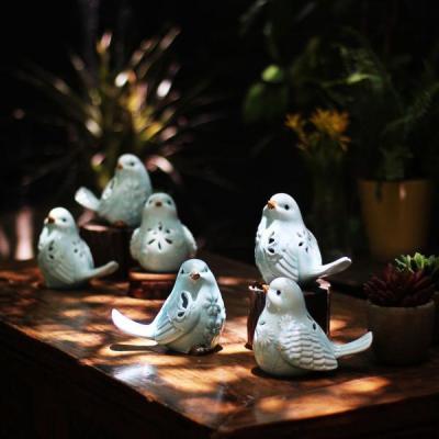 Ceramic Decoration Crafts Hollow Bird Set Three Home Decoration Living Room