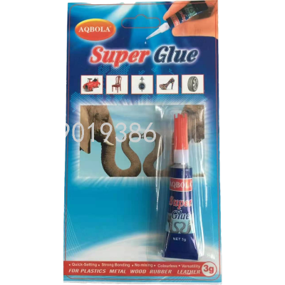 AQBOLA multi-purpose glue 3g blister card super glue 502 super glue with blue card package