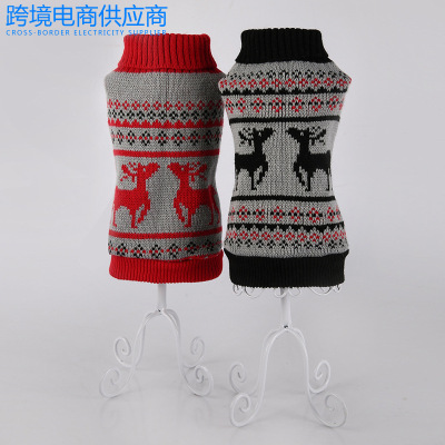 Dog Dog Clothes Wholesale Pet Supplies Christmas Deer Warm Breathable Autumn and Winter Pet Sweater Dog Clothes