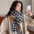 Korean Style Autumn and Winter Cashmere-like Double-Sided Plaid Scarf for Students Winter Warm Thickened Bib Shawl