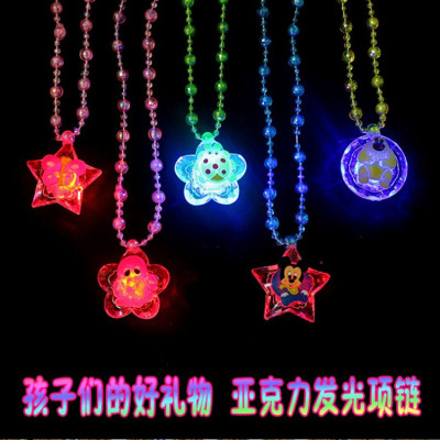 Luminous Necklace Acrylic Necklace Pendant Necklace Flash Necklace Stall Necklace Luminous Necklace Stall Hot Sale