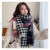 Korean Style Autumn and Winter Cashmere-like Double-Sided Plaid Scarf for Students Winter Warm Thickened Bib Shawl