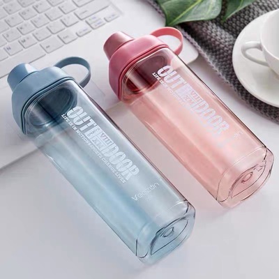 Square Sports Bottle Outdoor Sports Bottle Fitness Creative Trend Drop-Resistant Student Portable Plastic Handy Water Cup