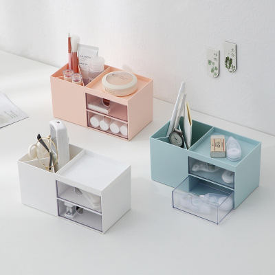 Drawer Cosmetic Storage Box Nordic Style Transparent Plastic Desktop Multi-Layer Compartment Jewelry Jewelry Storage Box