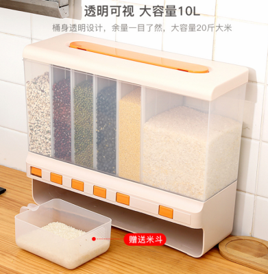 Plastic Portable Seal Rice Bucket Moisture-Proof Insect-Proof Rice Storage Box Kitchen Cereals Storage Tank