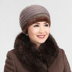 Ziyi Factory Direct Sales Winter Rabbit Fur Knitted Middle Aged Hat Mother Grandma Warm Hat Wholesale