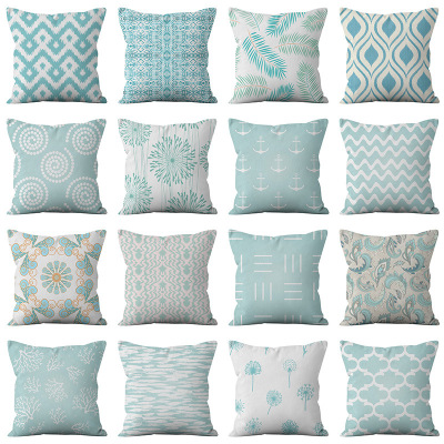 Cross-Border New Arrival American Pattern Geometric Linen Pillow Cover Home Sofa Cushion Cushion Cover Wholesale Amazon