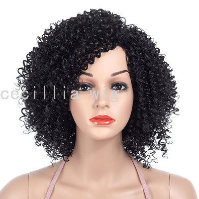 European and American Style Wig African Small Volume Afro Short Wig Head Cover