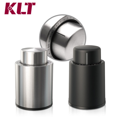 Vacuum Stopper ABS Stainless Steel Red Wine Vacuum Stopper Logo Customization with Time Scale