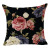 Amazon New Black Rose Linen Pillow Cover Home Sofa Cushion Cushion Cover Wholesale Customization